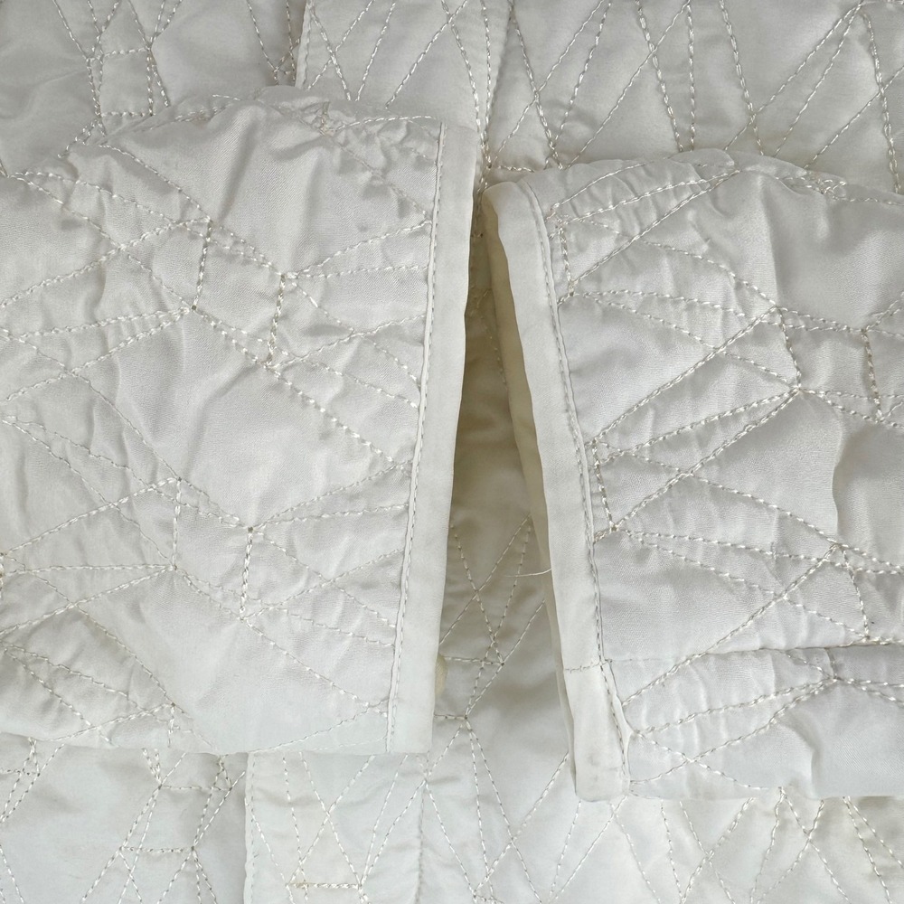 REQUIREMENTS Quilted Jacket Vanilla Cream Ivory Button Front Collar Medium - Picture 4 of 9
